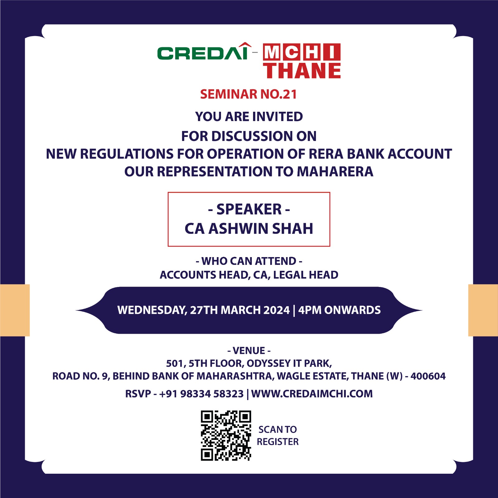 New Regulations for Operation of RERA Bank Account our Representation to MahaRERA